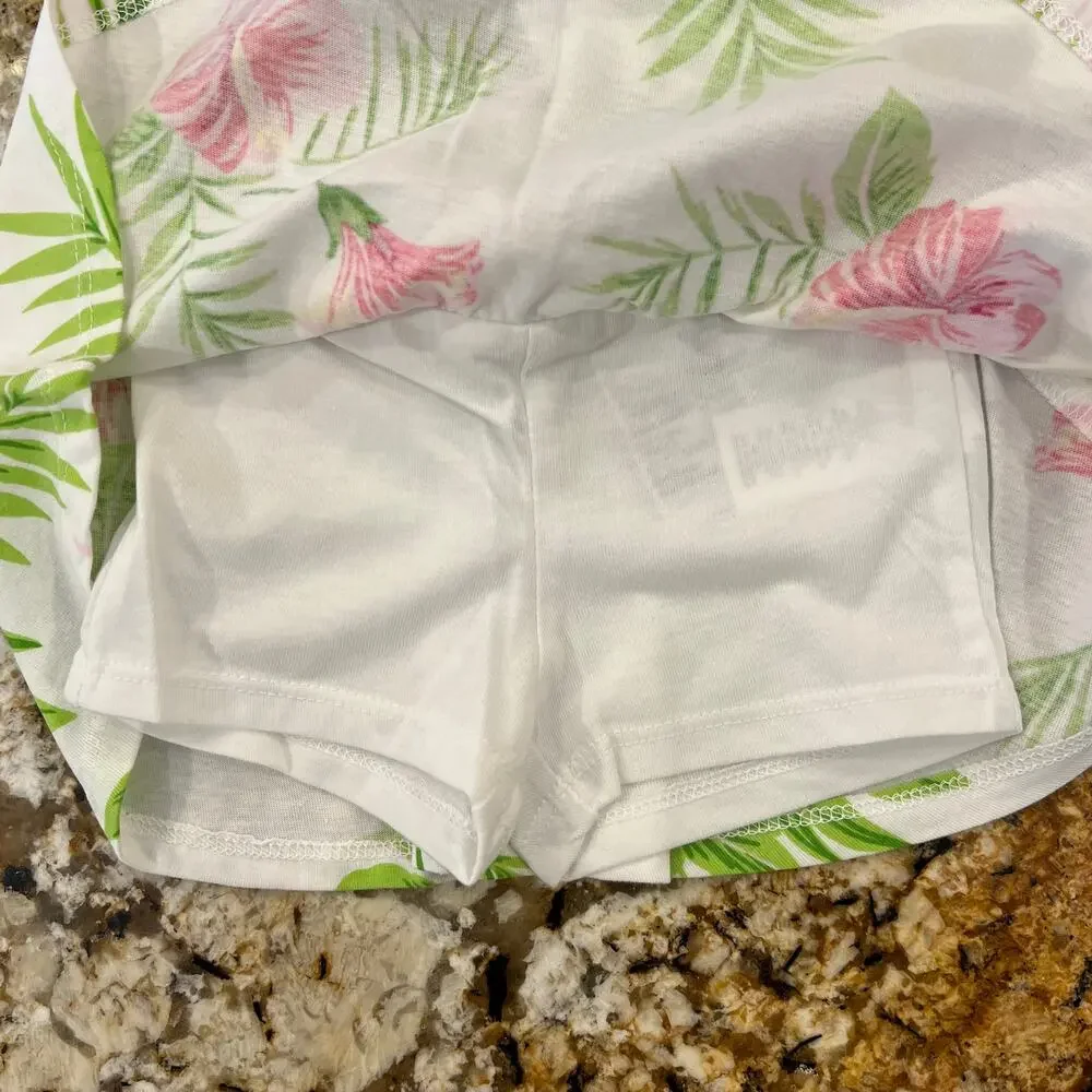 NWT Children's Place Matching Pink Floral LOVE Tank & Skort Outfit - Size 6-9M